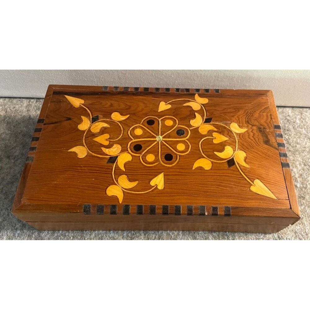 Small Cedar Wood Box With inlay  # 1943